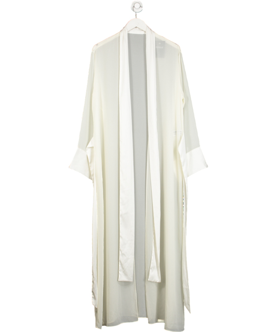 ZARA Cream Full Length Open Front Robe UK XS/S