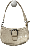Urban Outfitters Cream Buckle Accent Croc Shoulder Bag One Size