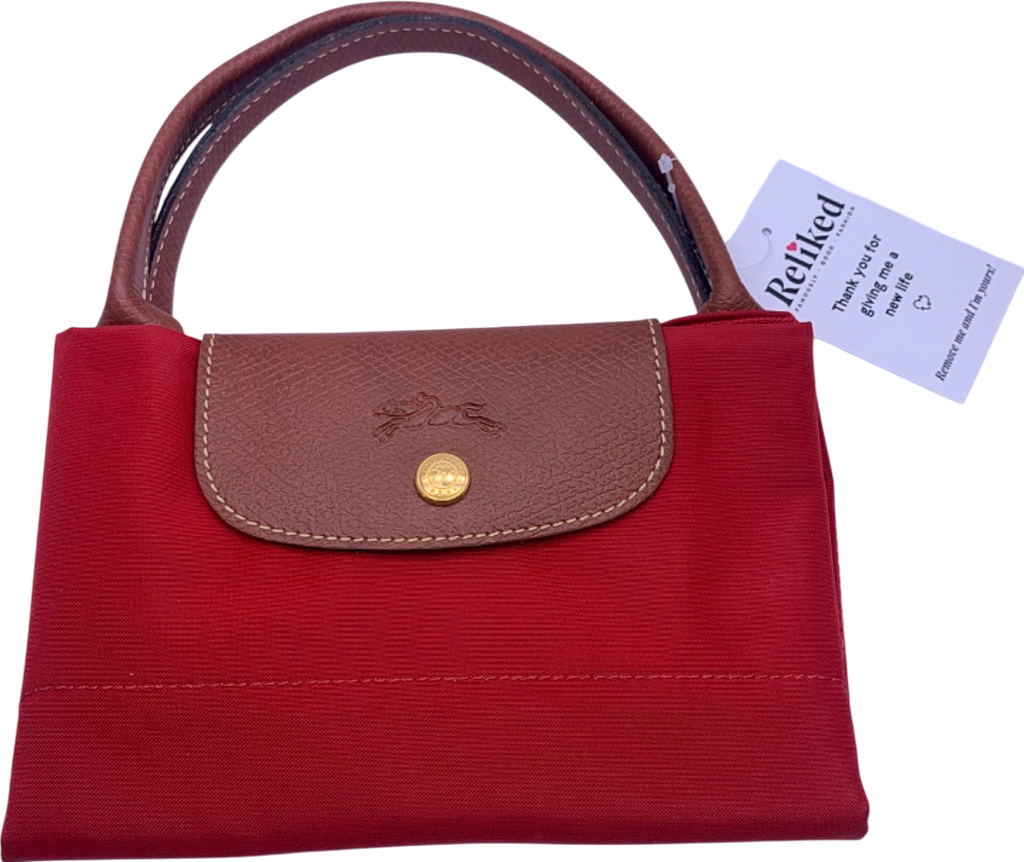 Longchamp Red Le Pliage Tote Bag