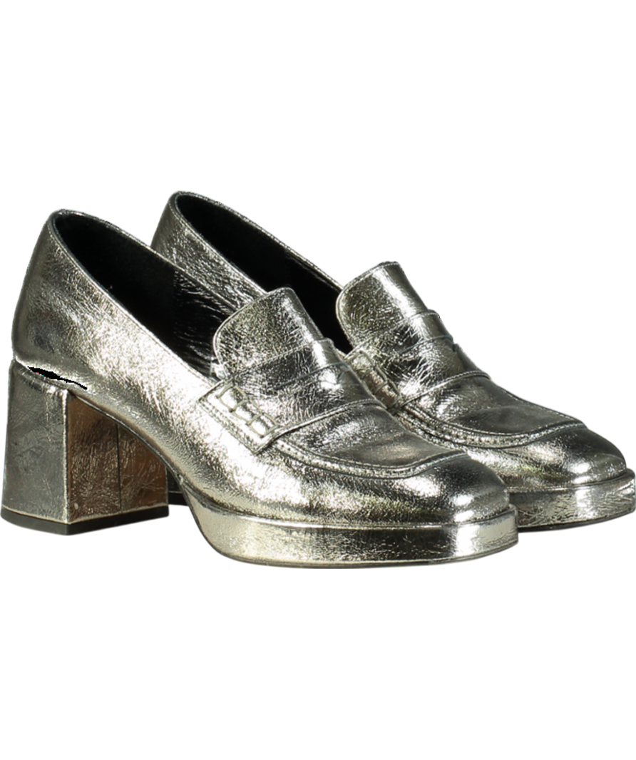 Jonak Paris Metallic Heeled Loafer UK 5 EU 38 👠