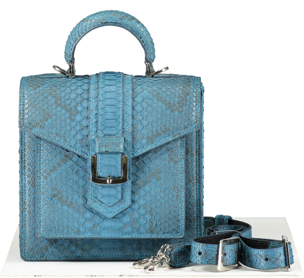 S'uvimal Blue Python Skin backpack /Crossbody Bag