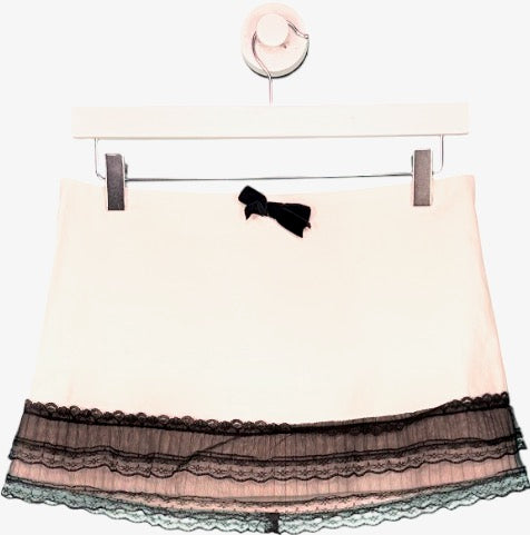 With Jean White Thrill Detail Mini Skirt UK XS