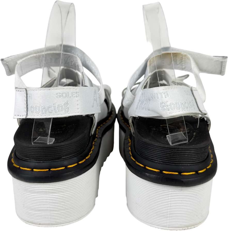 Dr Martens White Kimber Logo Webbing Strap Sandals UK 6 EU 39 👠