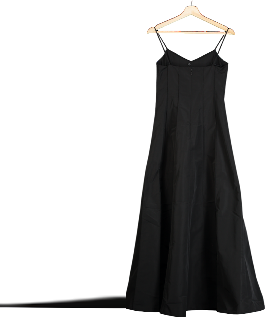 Whistles Black Laverne Taffeta Maxi Dress UK 6