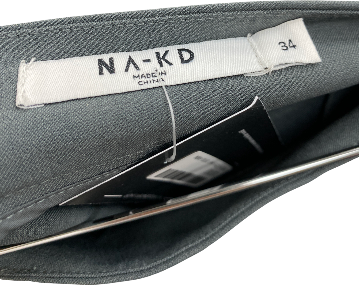 NA-KD Grey Belt Loop Maxi Skirt UK 6