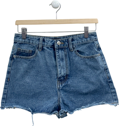 PrettyLittleThing Mid Blue Wash Denim Shorts UK 10