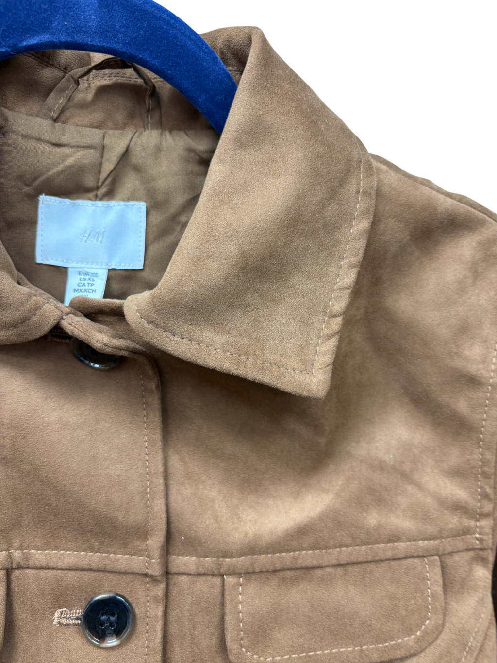 H&M Brown Faux Suede Nappa Jacket UK XS