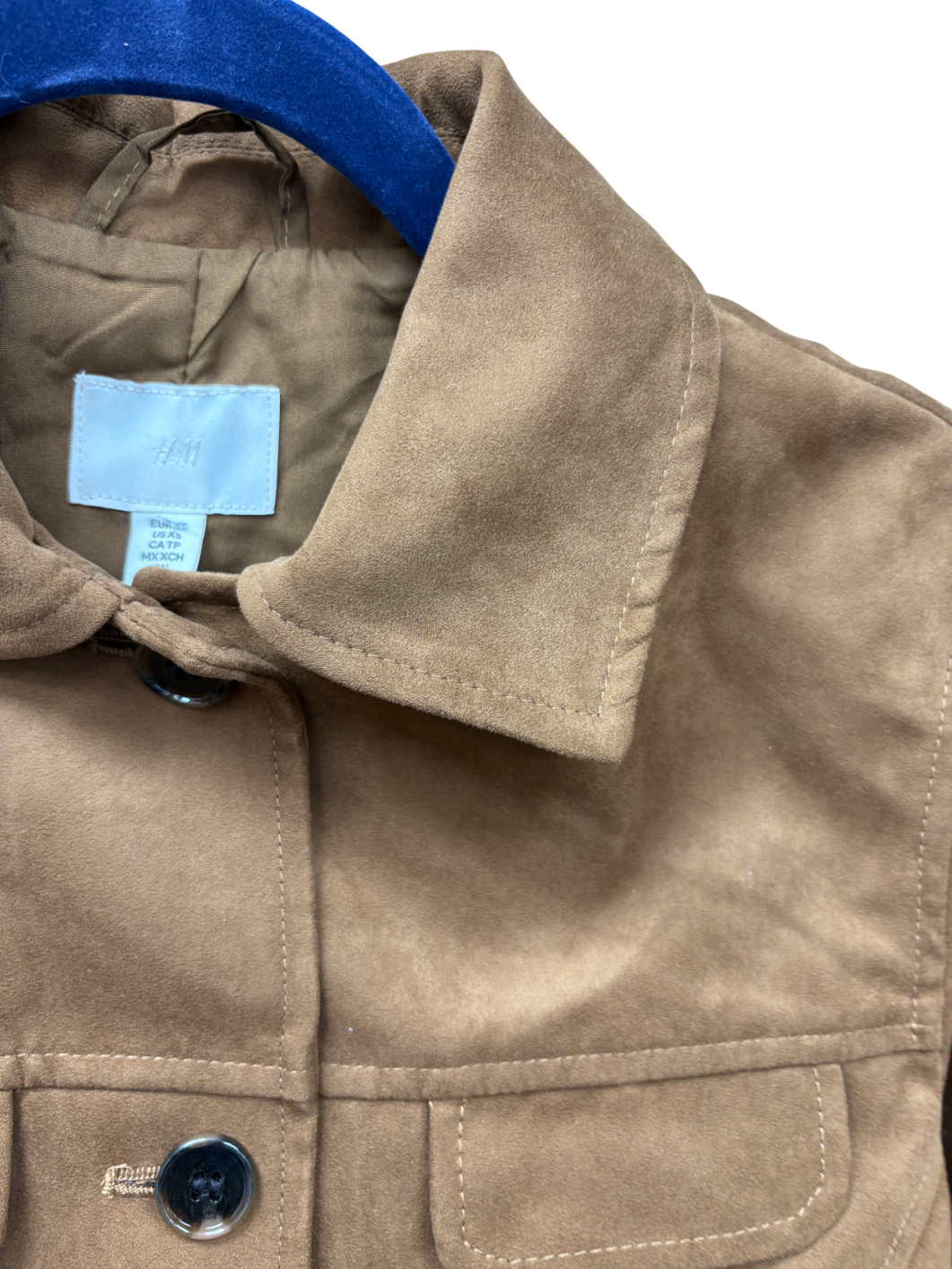 H&M Brown Faux Suede Nappa Jacket UK XS