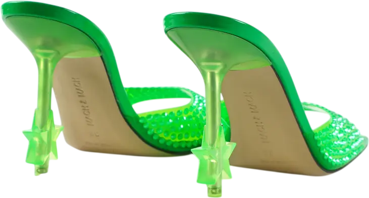 MACH & MACH Green Star Crystal-embellished Pvc Mules UK 2 EU 35