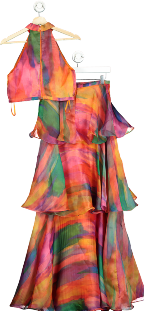 Yaura Multicolour Faari Skirt & Top set in Aquarelle UK 10