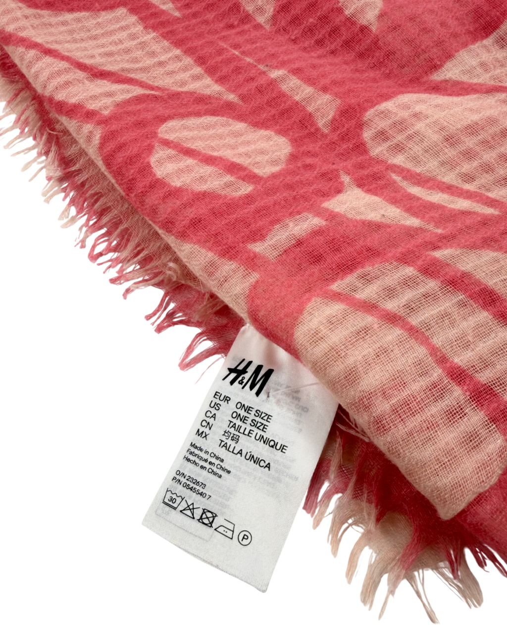 H&M Pink Beach Cover Up/ Sarong One Size