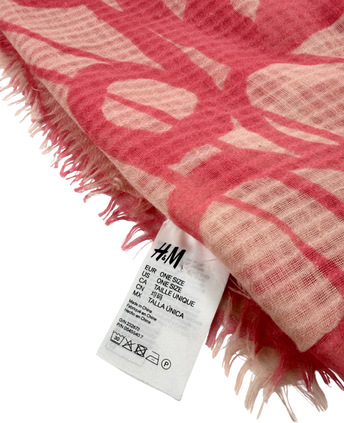H&M Pink Beach Cover Up/ Sarong One Size