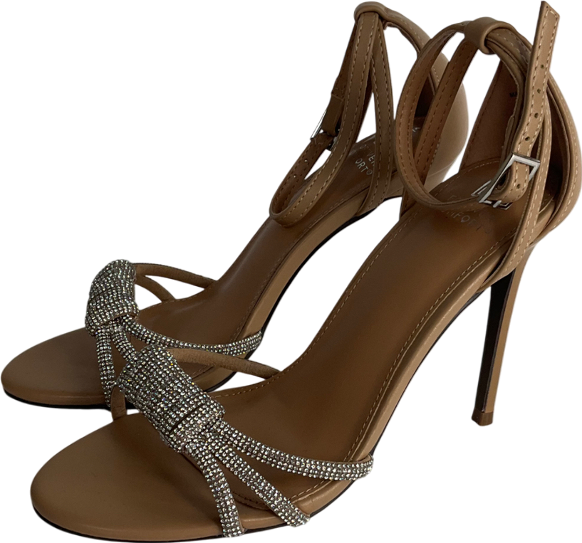 Next Beige Nude Forever Comfort® Jewel Knot Sandals UK 4 EU 37 👠