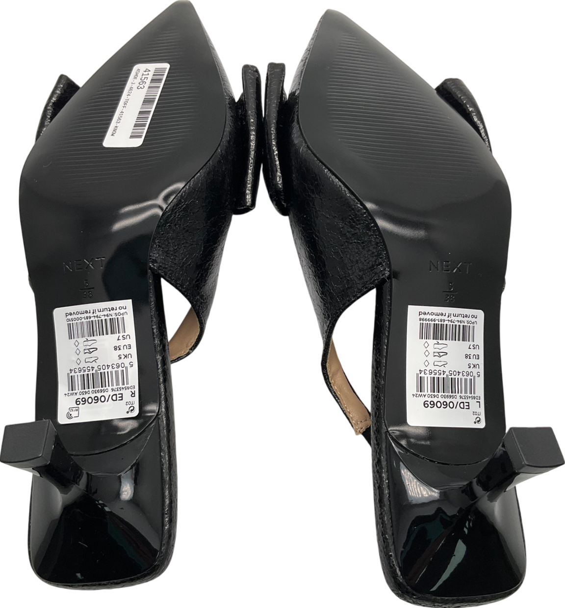 Next Black Kitten Heel Slingbacks UK 5 EU 38 👠