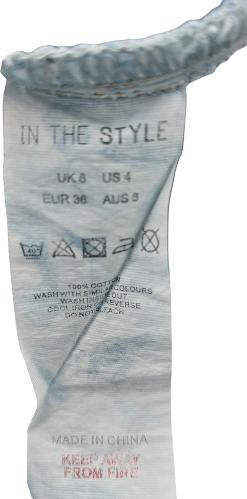 In The Style Blue Straight Leg Jeans UK 8