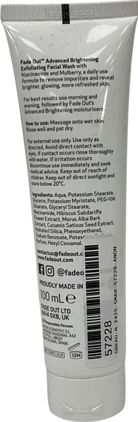 fadeout Advanced Brightening Facial Wash 100ml
