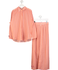 Jimmy Choo Orange Geometric-print 2-piece Cotton Shirt & Trouser Co-ord set UK M