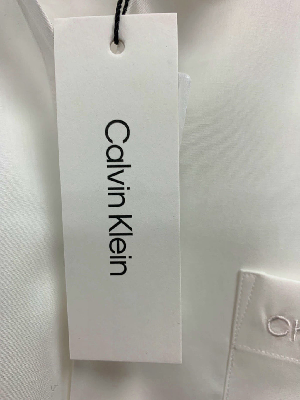 Calvin Klein White Poplin Stretch Stand Up Shirt M