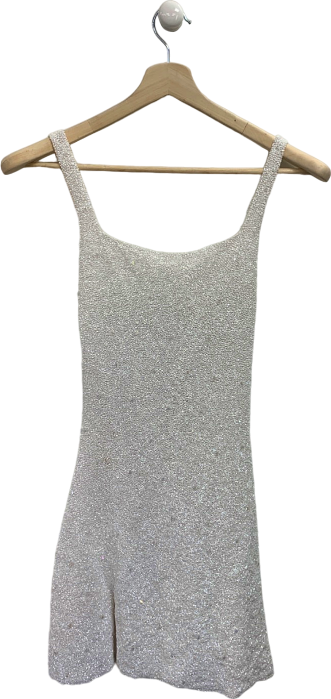 Oceanus White Beaded Mini Dress XS