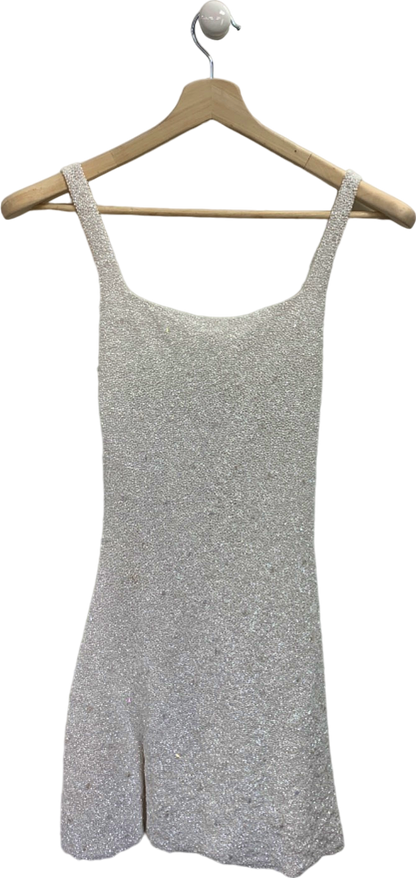 Oceanus White Beaded Mini Dress XS