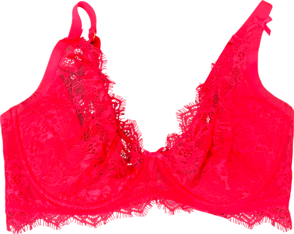 Figleaves Pink Juliette Lace Non Padded Unwired Bra UK 36FF