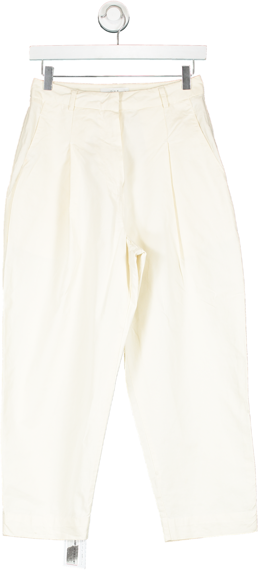 ONE Cream Wide Leg Crop Trousers UK 8