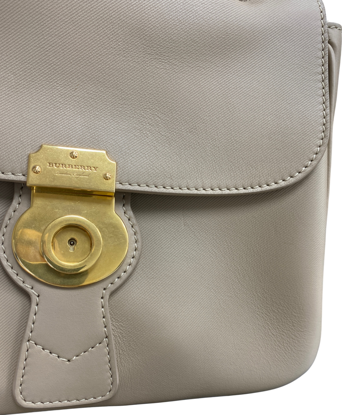 Burberry Beige Leather Dk88 Medium Top Handle Bag