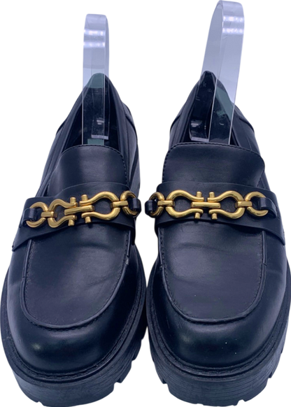 Charles & Keith Black Chain Detail Loafers EU 38