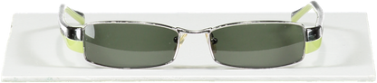 Prada Vintage Black / Green Slim Logo Arm Sunglasses