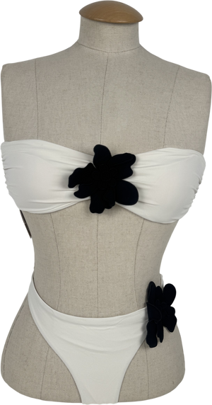 ZARA White Floral Bikini Set UK S