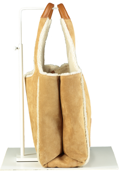 Hogan Tan H-bag suede tote bag