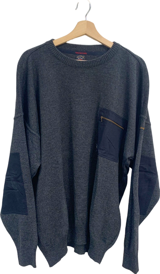 Paul & Shark Charcoal Wool Acrylic Blend Jumper UK XXL