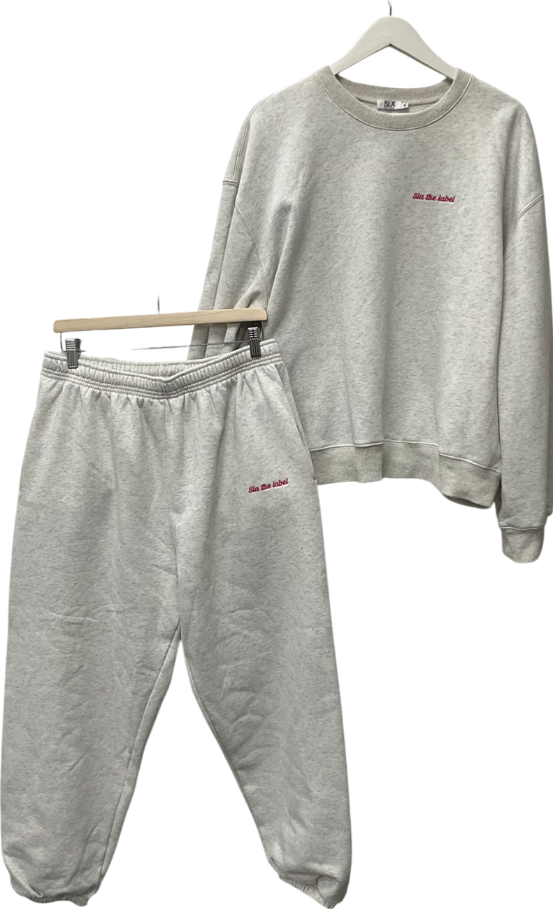 SLA the label Grey Crew Neck And Jogger Tracksuit UK XL