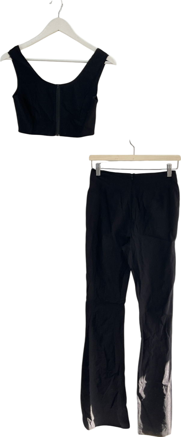 Ego Black Crucifix Detail Top And Trouser Co Ord UK 10