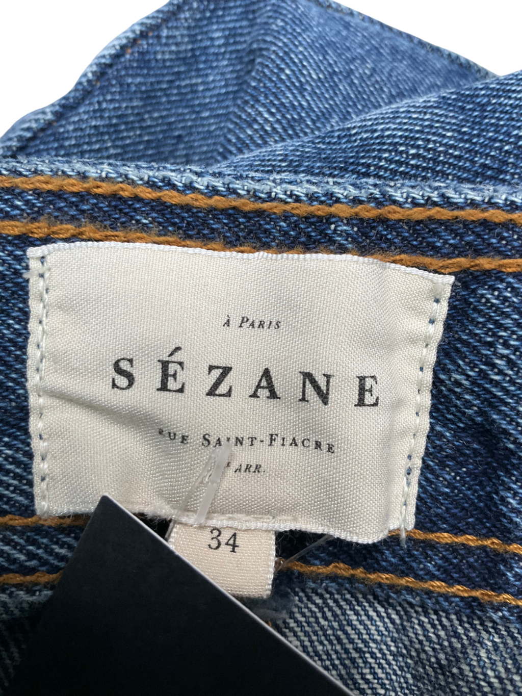 Sezane Blue Le Crop Buttoned Jeans UK 6