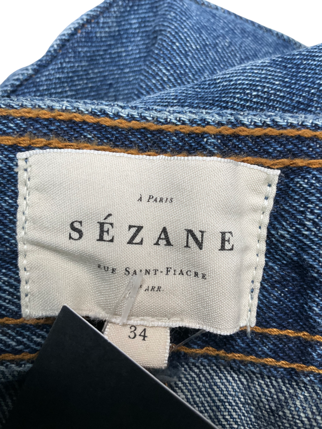 Sezane Blue Le Crop Buttoned Jeans UK 6