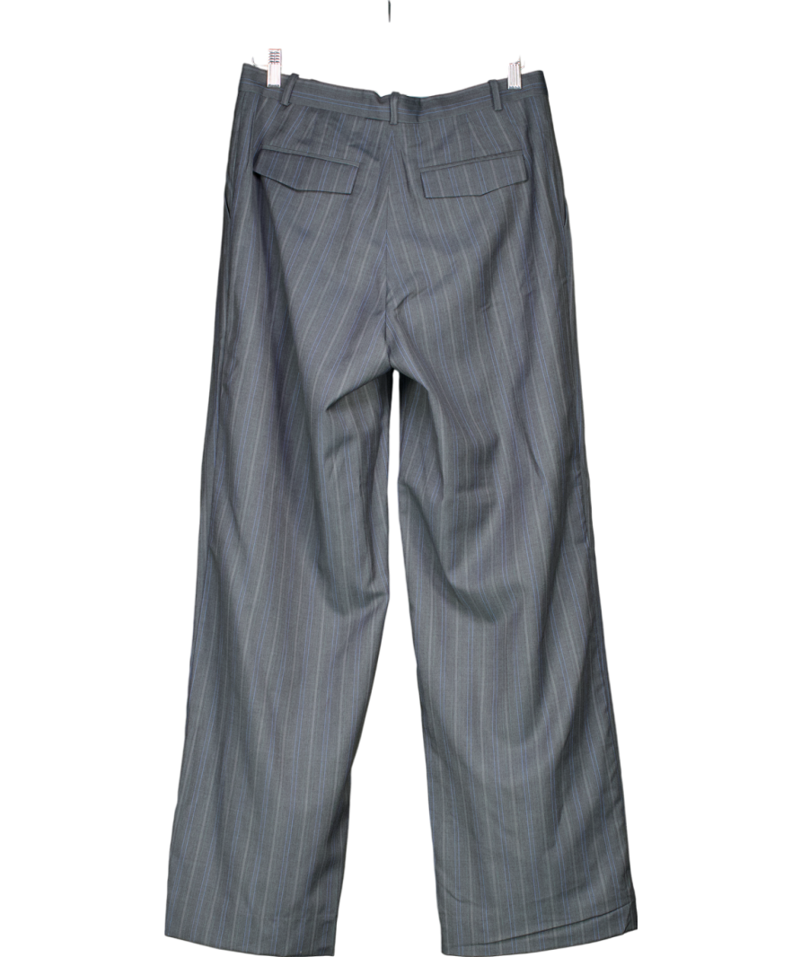 H&M Grey Studio Wool Pinstripe Trousers UK S