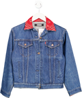 Reformation Blue X Levi's Reworked Denim Jacket With Paisley Collar UK XS