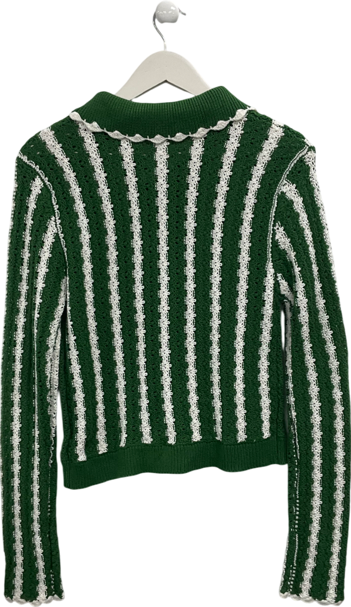 4Sienna Green Striped Cardigan UK S