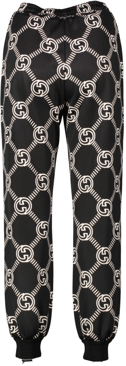 Gucci Black / White Interlocking G Track Trousers UK XXS