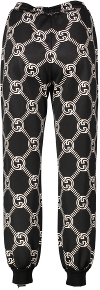 Gucci Black White Interlocking G Track Trousers UK XXS Reliked