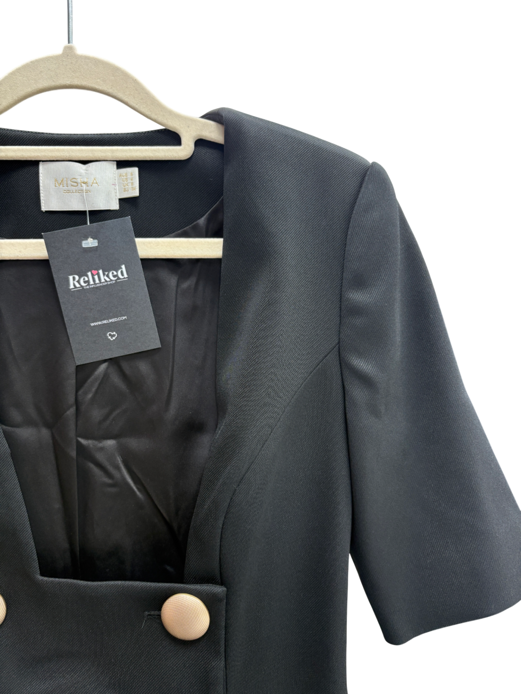 Misha Black Kira Blazer Mini Dress UK 8