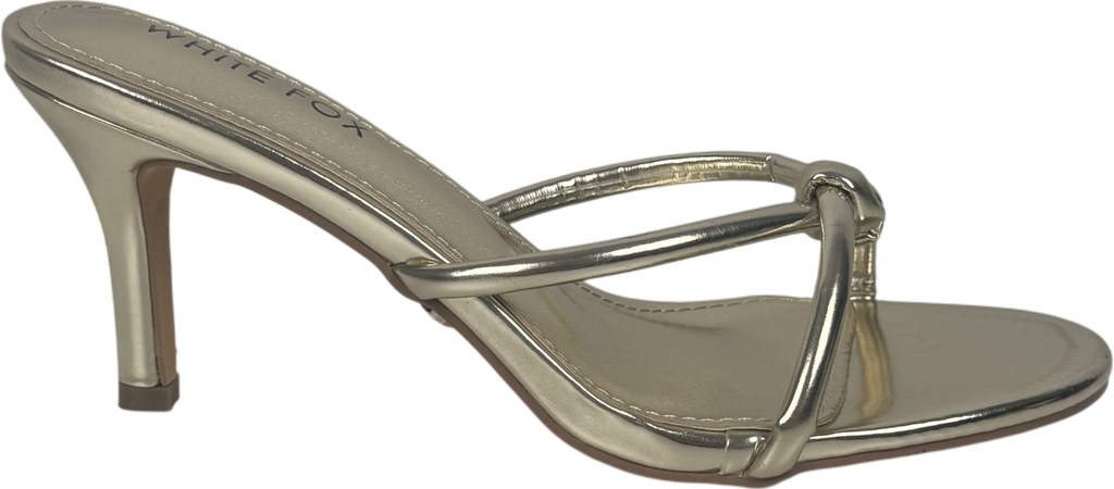 White Fox Metallic Mary Mules Champagne UK 7 EU 40 👠