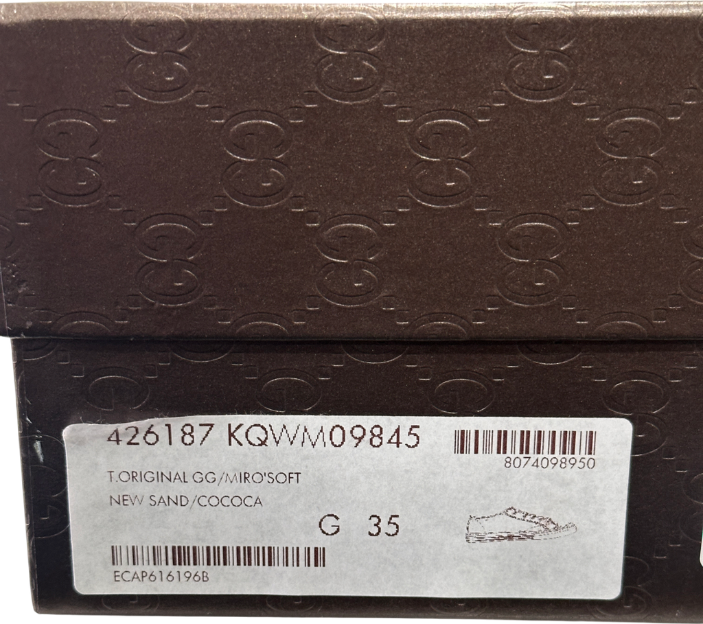 GUCCI Brown GG Monogram Supreme Low Trainer UK 2 EU 35 👠
