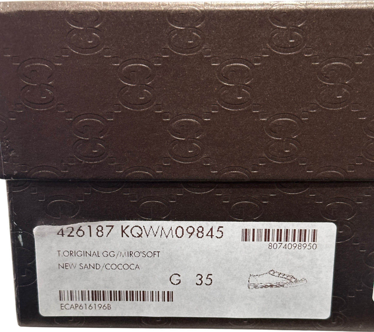 GUCCI Brown GG Monogram Supreme Low Trainer UK 2 EU 35 👠