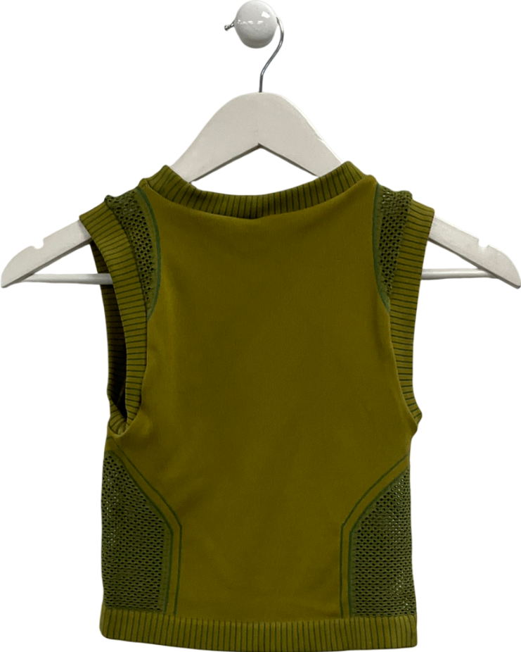 Urban Outfitters Green Serena Ribbed Mesh Tank Top UK S