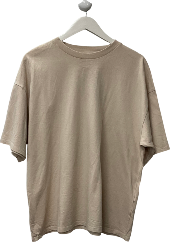 ASOS Beige Oversized T-shirt With Crew Neck UK S