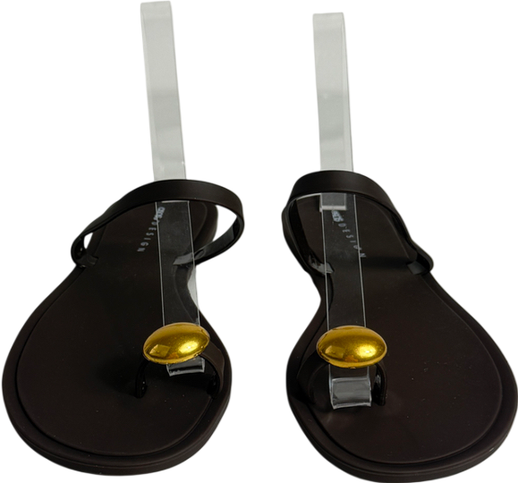 ASOS Brown Fritzi Jelly Sandal With Nugget Detail In Chocolate UK 6 EU 39