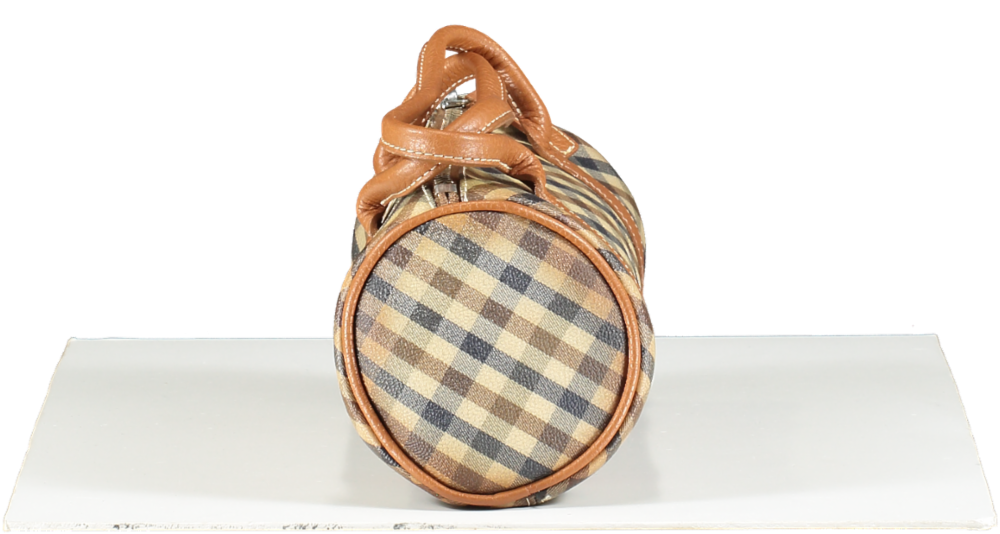 Aquascutum London Brown Vintage Mini Barrel Handbag