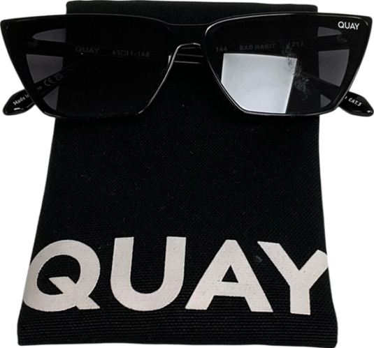 QUAY Black Frame / Smoke Lens Sunglasses One Size